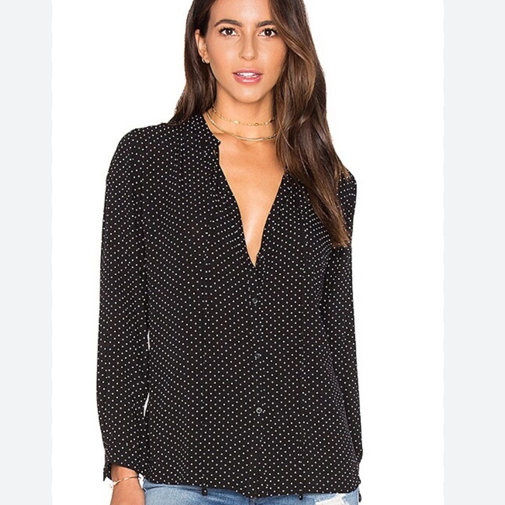 Rails Abby Polka Dot Button Down Rayon Top
